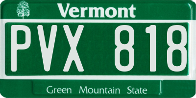VT license plate PVX818