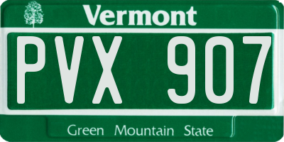 VT license plate PVX907