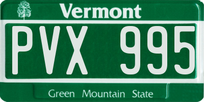 VT license plate PVX995