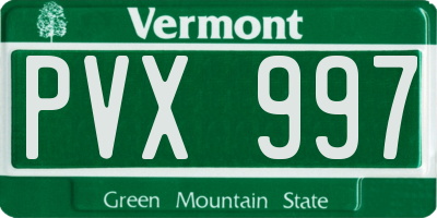 VT license plate PVX997