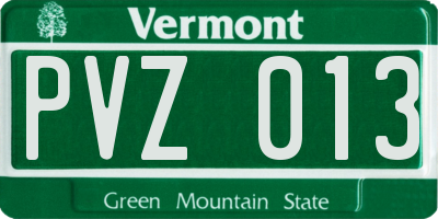 VT license plate PVZ013