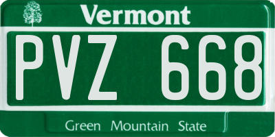 VT license plate PVZ668