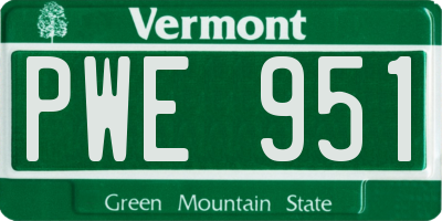 VT license plate PWE951