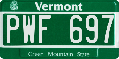 VT license plate PWF697