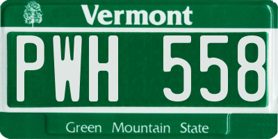 VT license plate PWH558