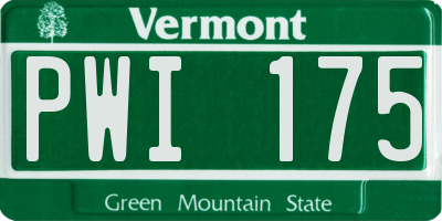VT license plate PWI175