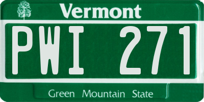 VT license plate PWI271