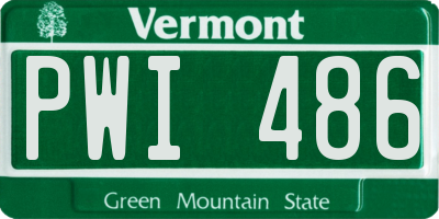 VT license plate PWI486