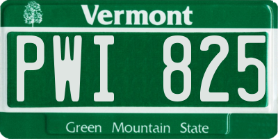 VT license plate PWI825