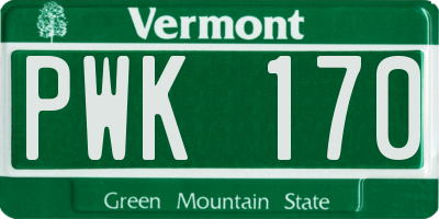 VT license plate PWK170