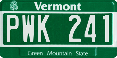 VT license plate PWK241
