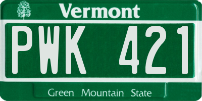 VT license plate PWK421