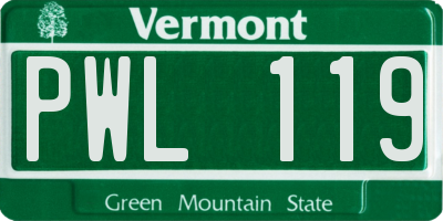 VT license plate PWL119