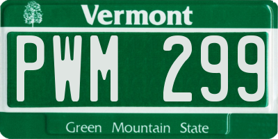 VT license plate PWM299