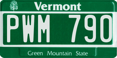 VT license plate PWM790