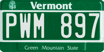 VT license plate PWM897