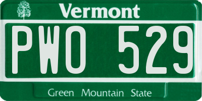 VT license plate PWO529