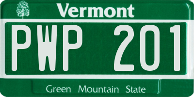 VT license plate PWP201