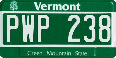 VT license plate PWP238