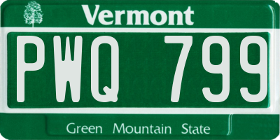 VT license plate PWQ799