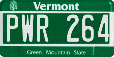 VT license plate PWR264