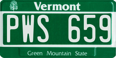 VT license plate PWS659