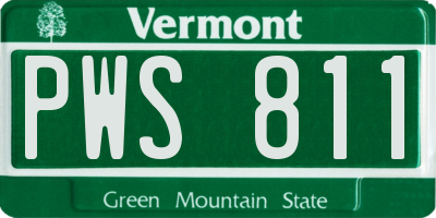 VT license plate PWS811