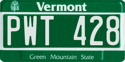 VT license plate PWT428
