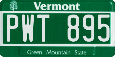 VT license plate PWT895