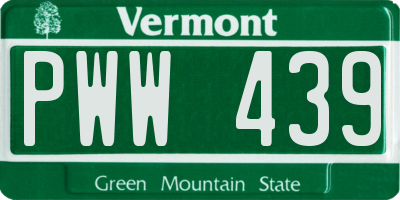 VT license plate PWW439