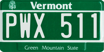 VT license plate PWX511