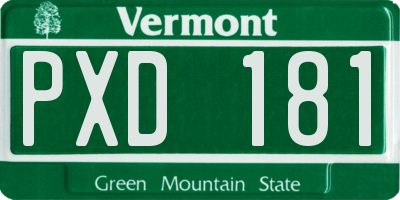 VT license plate PXD181