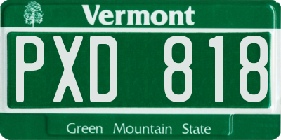 VT license plate PXD818