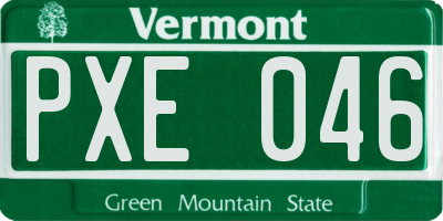 VT license plate PXE046