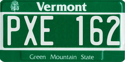 VT license plate PXE162