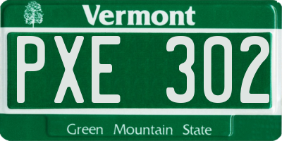 VT license plate PXE302