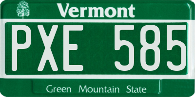 VT license plate PXE585