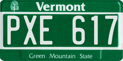 VT license plate PXE617