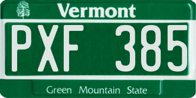 VT license plate PXF385