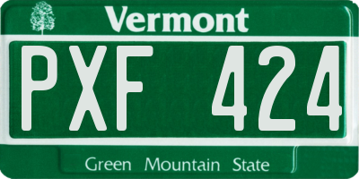 VT license plate PXF424