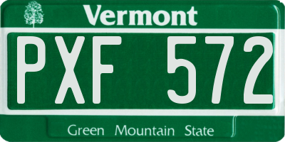 VT license plate PXF572