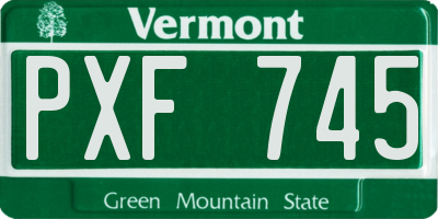 VT license plate PXF745