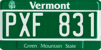 VT license plate PXF831