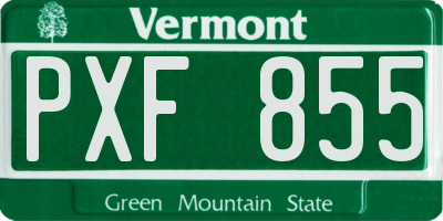 VT license plate PXF855