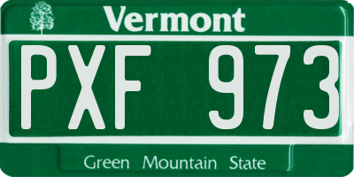 VT license plate PXF973