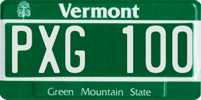 VT license plate PXG100