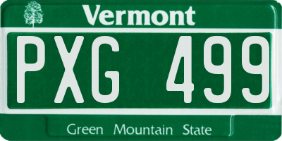 VT license plate PXG499