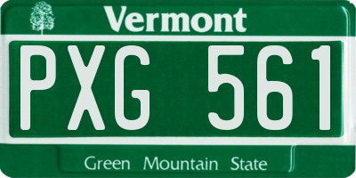 VT license plate PXG561