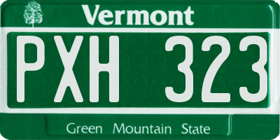 VT license plate PXH323