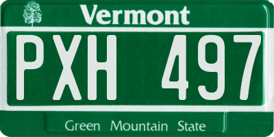 VT license plate PXH497